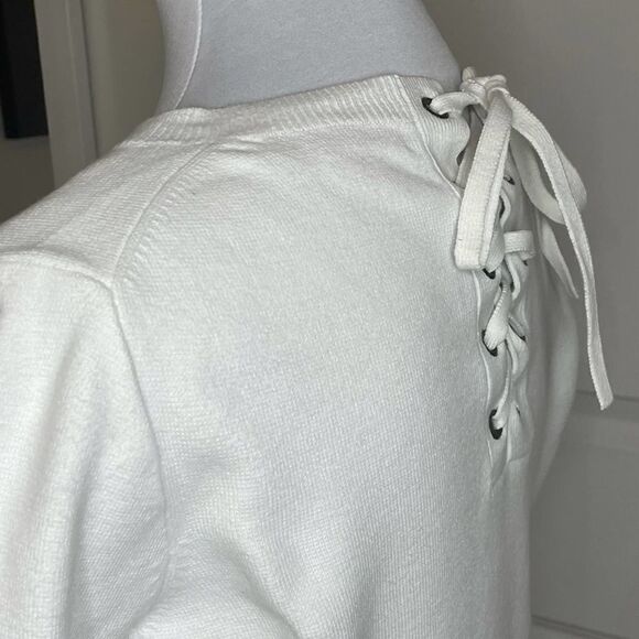 Madewell Laced-Back Crewneck  Pullover White Size Small - Picture 6 of 15